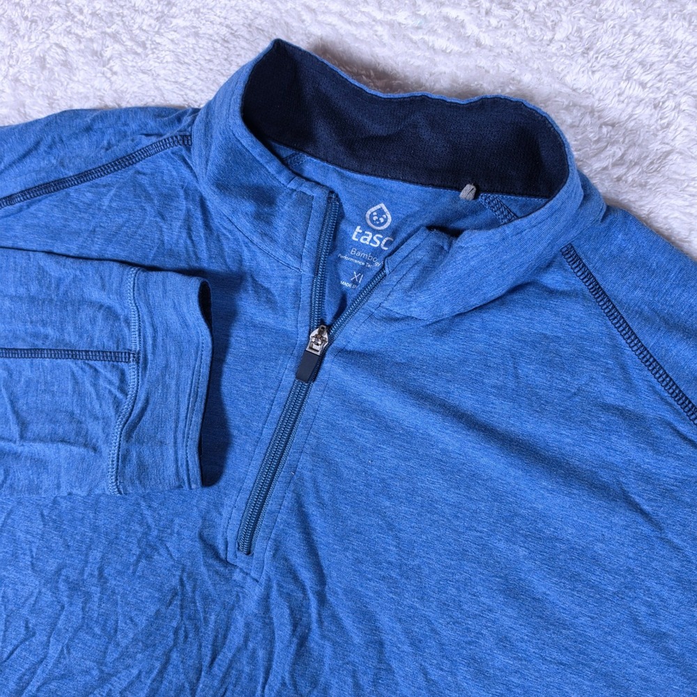 tasc Performance 1/4 Zip Mens XL Blue 1/4 Zip L/S Stretch Active Pullover